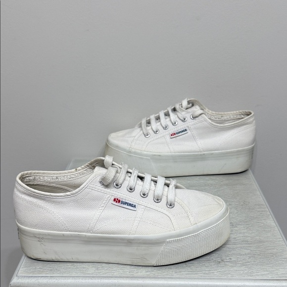 SUPERGA Size 40 Women's 2790 White Platform Sneakers Anthology - Picture 4 of 11